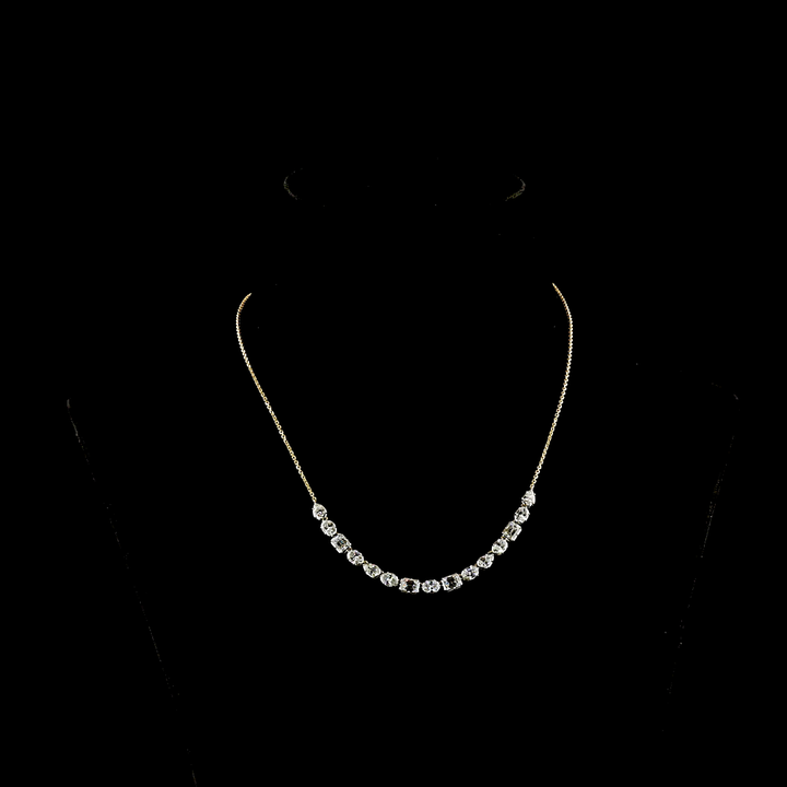 14kt Yellow And White Gold Lab Diamond Tennis Necklace