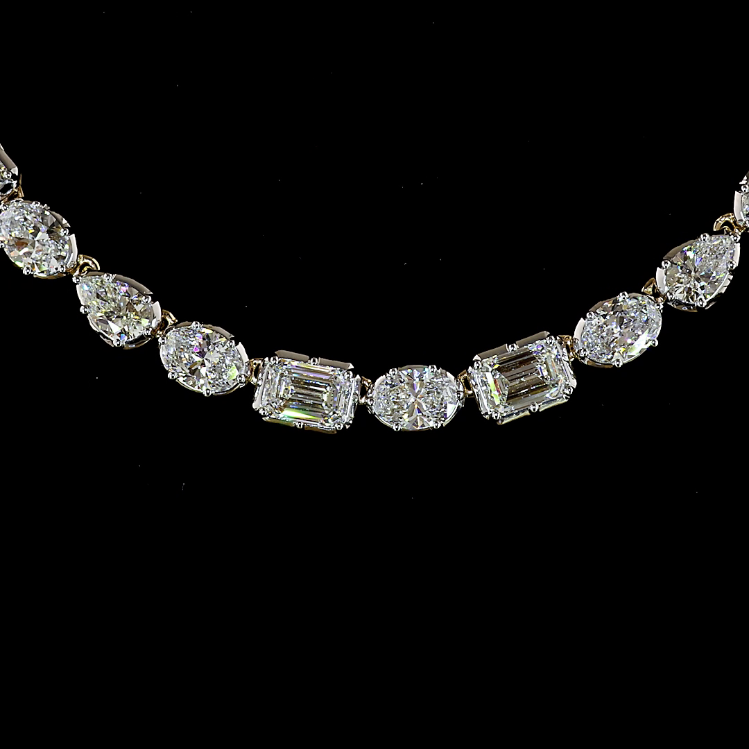 14kt Yellow And White Gold Lab Diamond Tennis Necklace