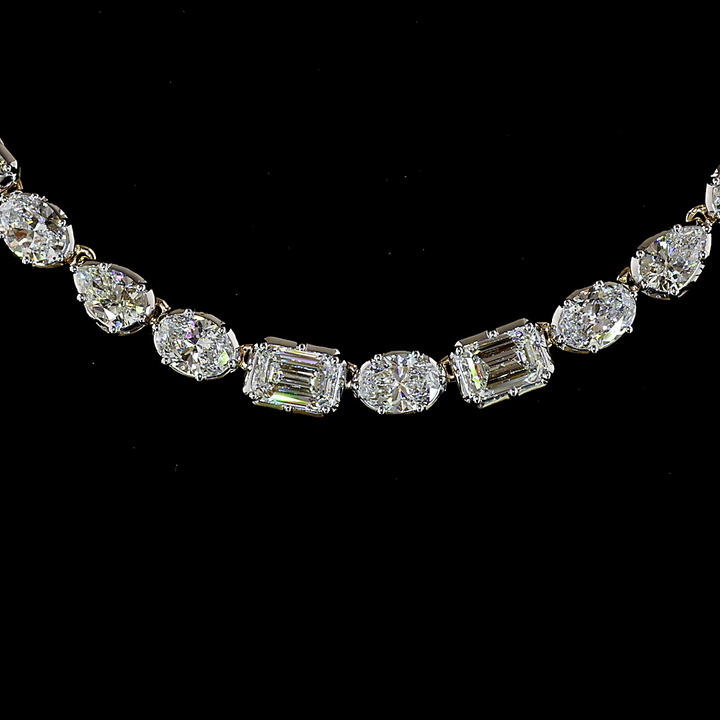 14kt Yellow And White Gold Lab Diamond Tennis Necklace