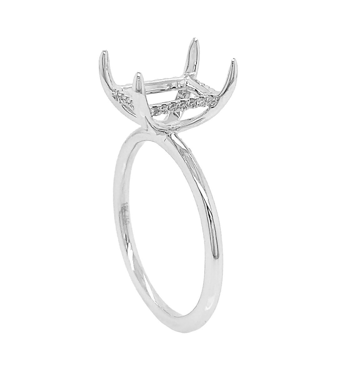 18kt White Gold Diamond Semi Mount