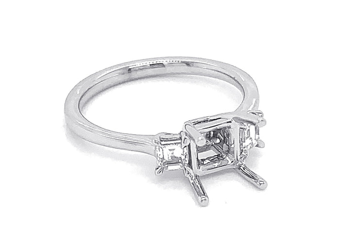 18kt White Gold Diamond Semi Mount