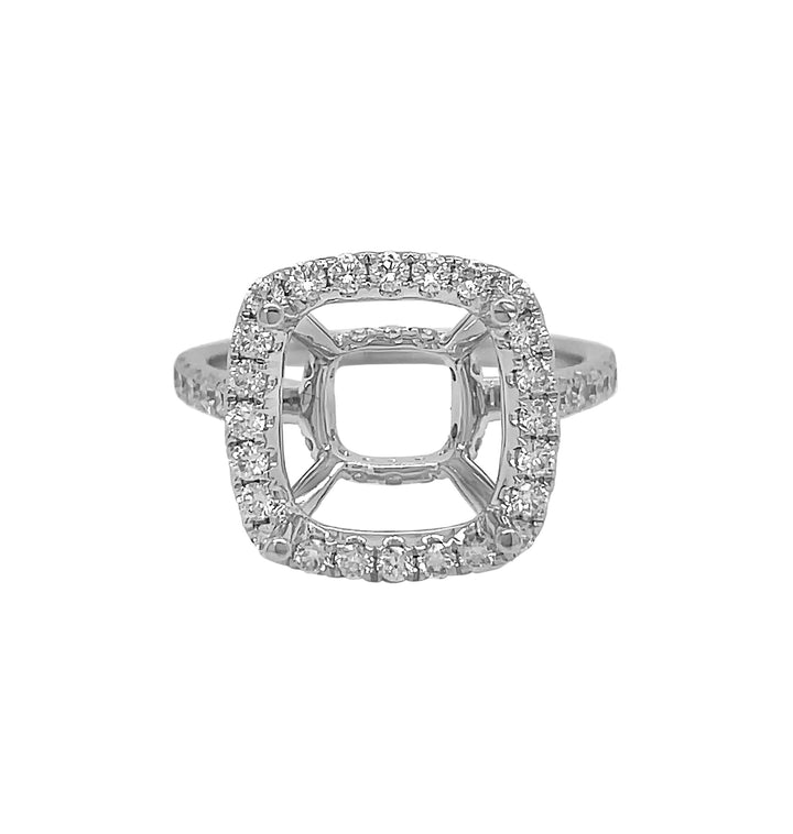 18kt White Gold Diamond Semi Mount
