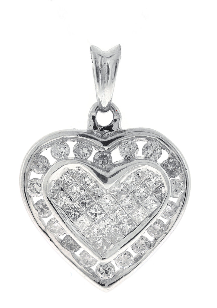14kt White Gold Diamond Heart Pendant