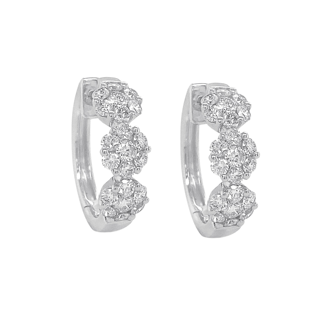 18kt White Gold Diamond Earrings