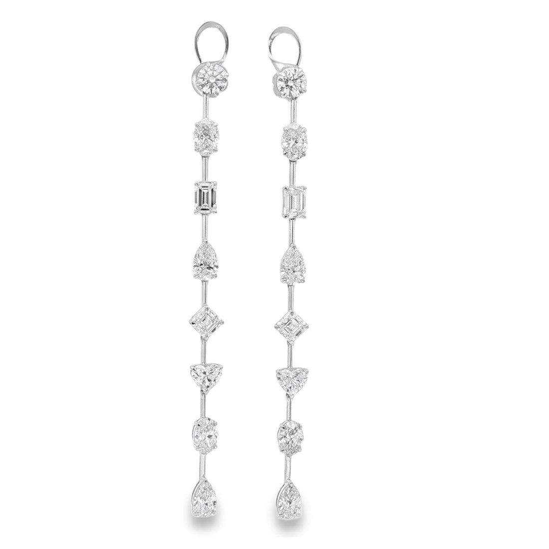 14kt White Gold Lab Diamond Dangling Earrings