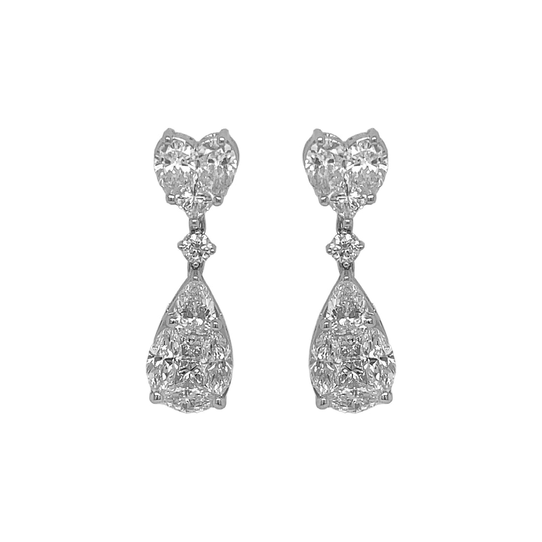 18kt White Gold Diamond Earrings