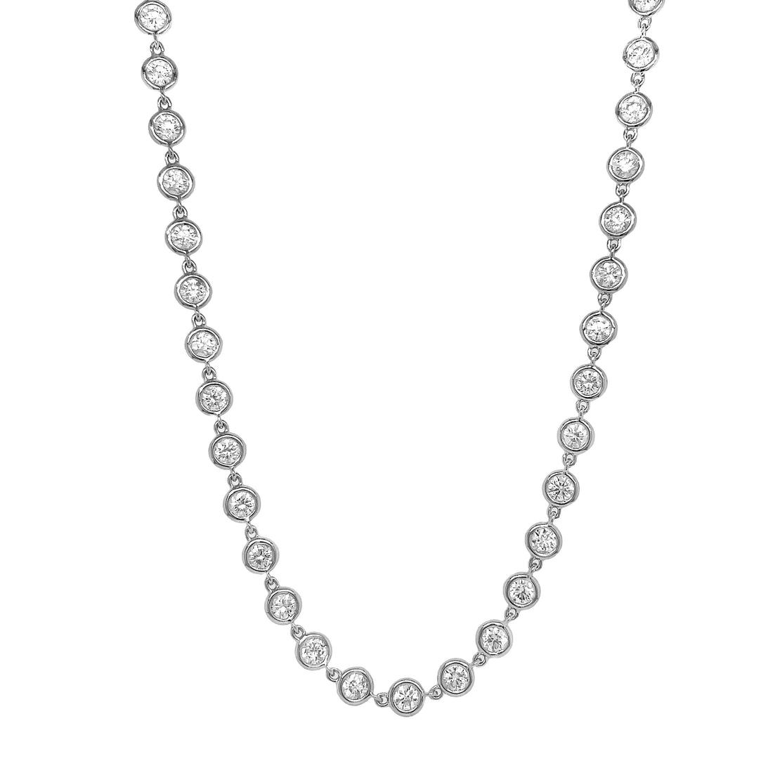 158kt White Gold Diamonds-By-The-Inch Necklace