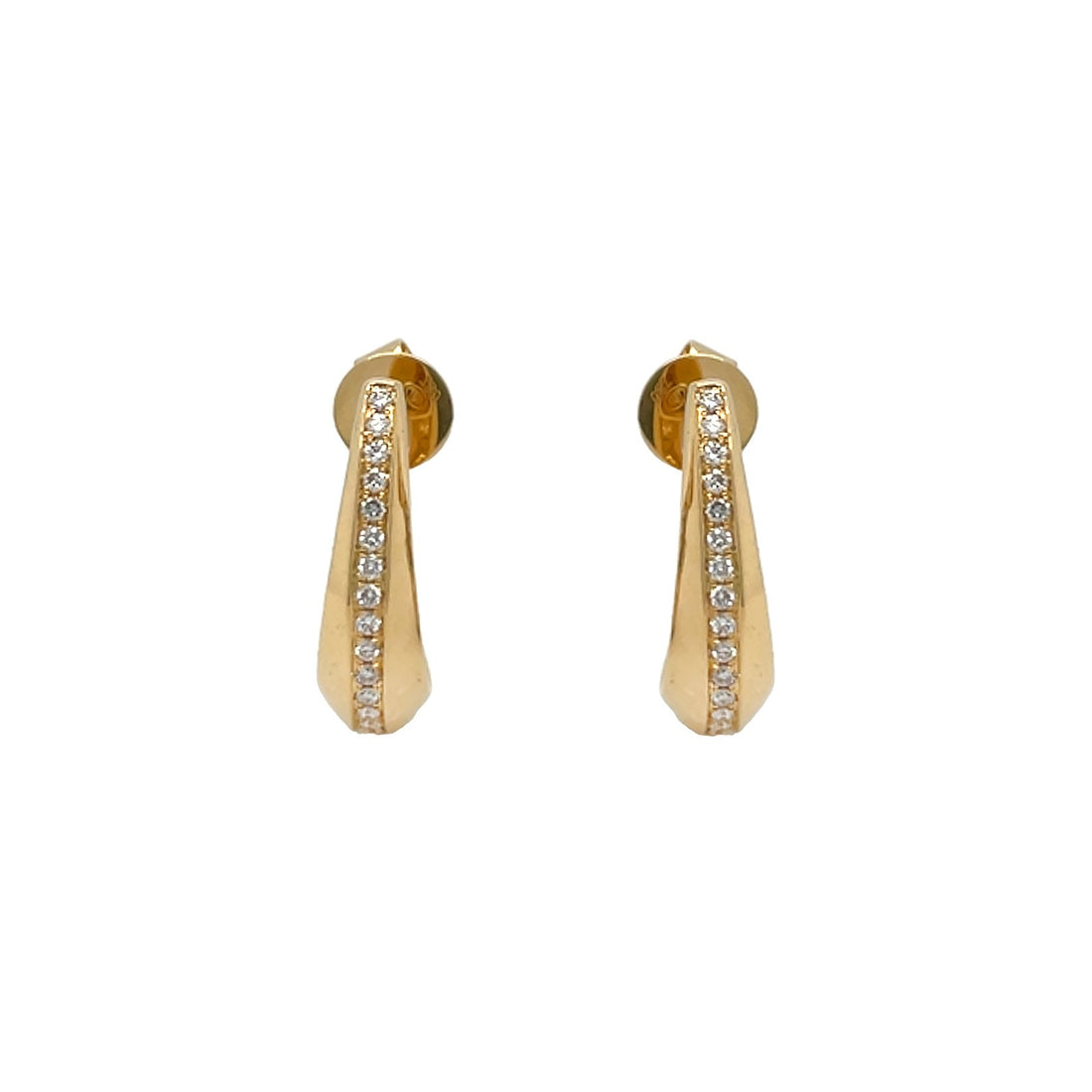 18kt Yellow Gold Diamond Huggie Earrings