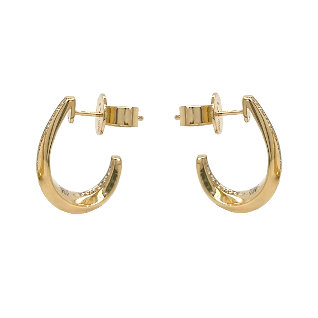 18kt Yellow Gold Diamond Huggie Earrings