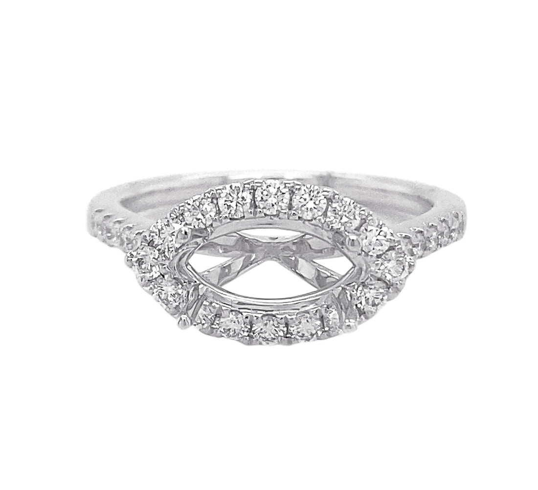 18kt White Gold Diamond Semi Mount