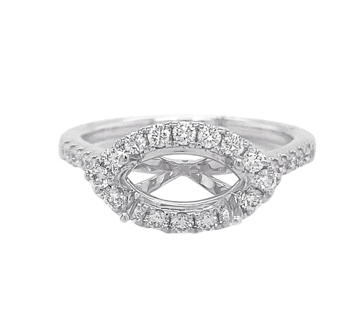 18kt White Gold Diamond Semi Mount