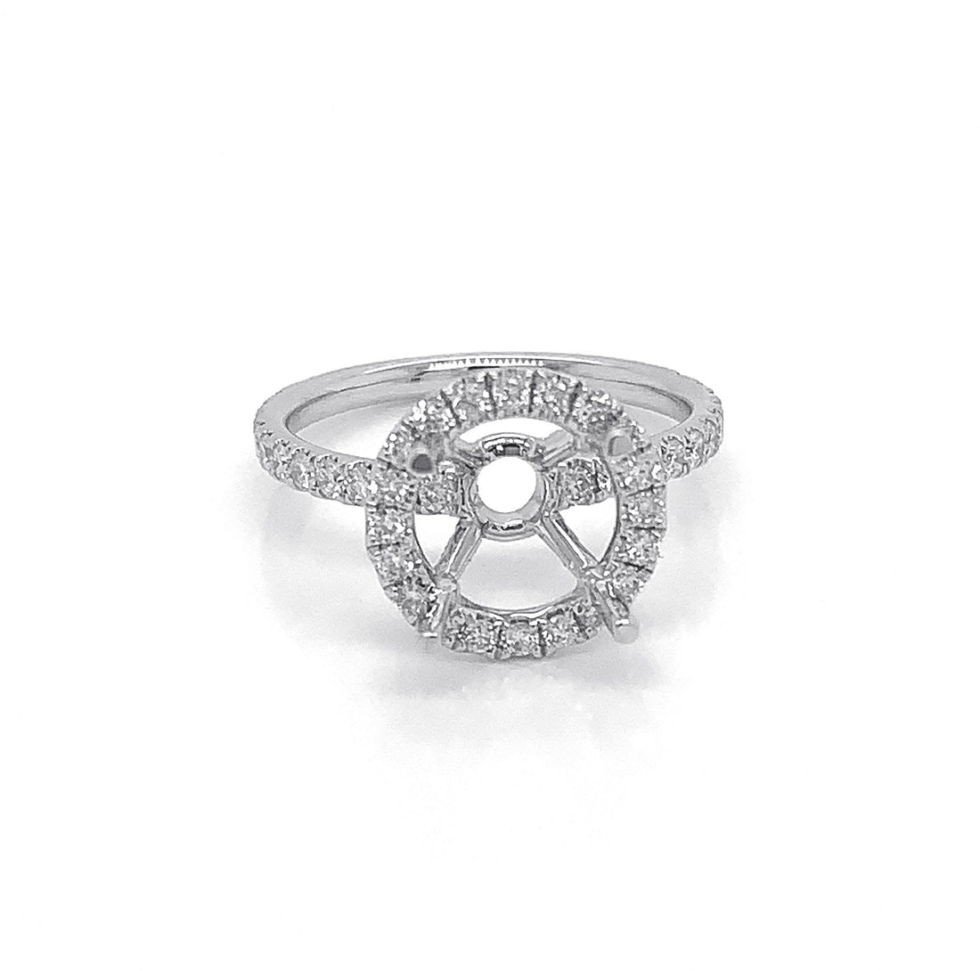 18kt White Gold Diamond Semi Mount