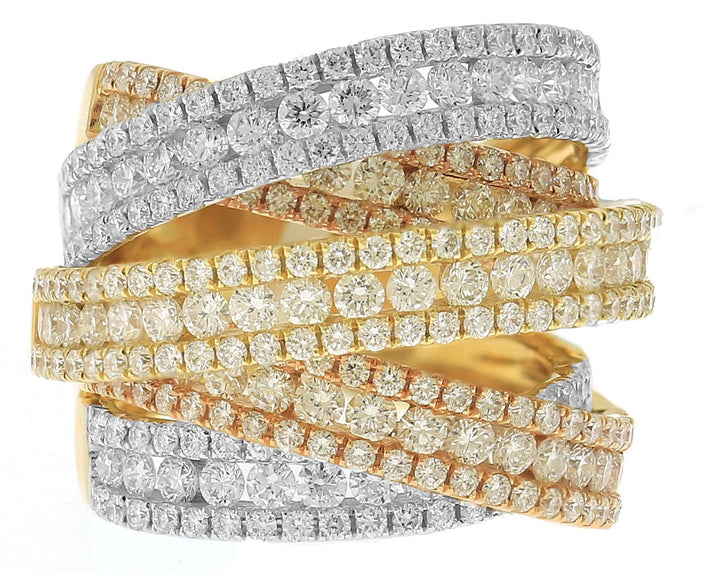 18kt Tri Color Gold Diamond Ring