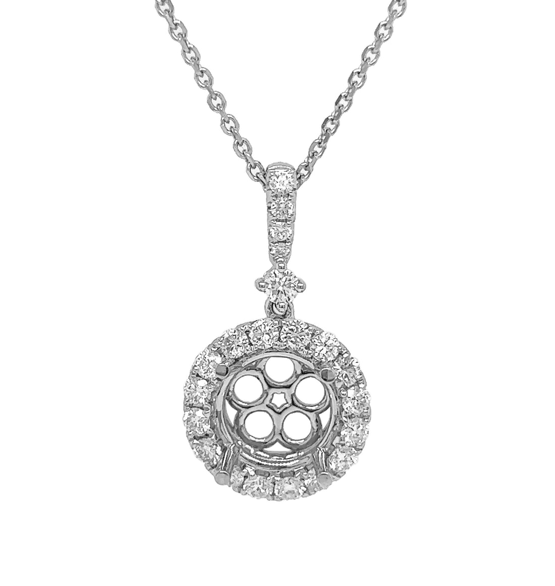18kt White Gold Diamond Pendant Mounting