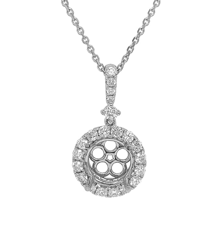 18kt White Gold Diamond Pendant Mounting