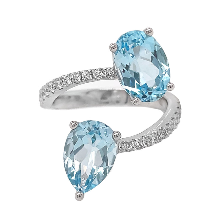 18Kt White Gold Diamond & Turquoise Ring