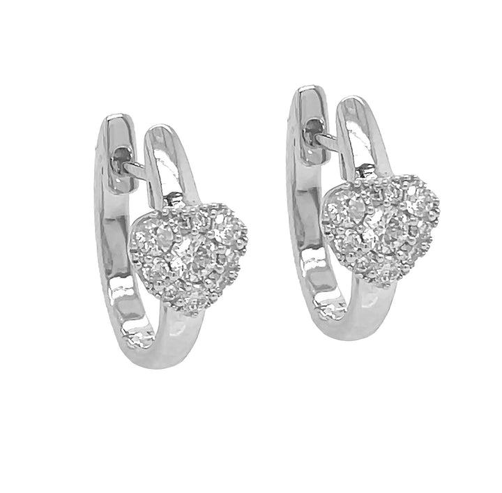 18kt White Gold Diamond Huggie Earrings