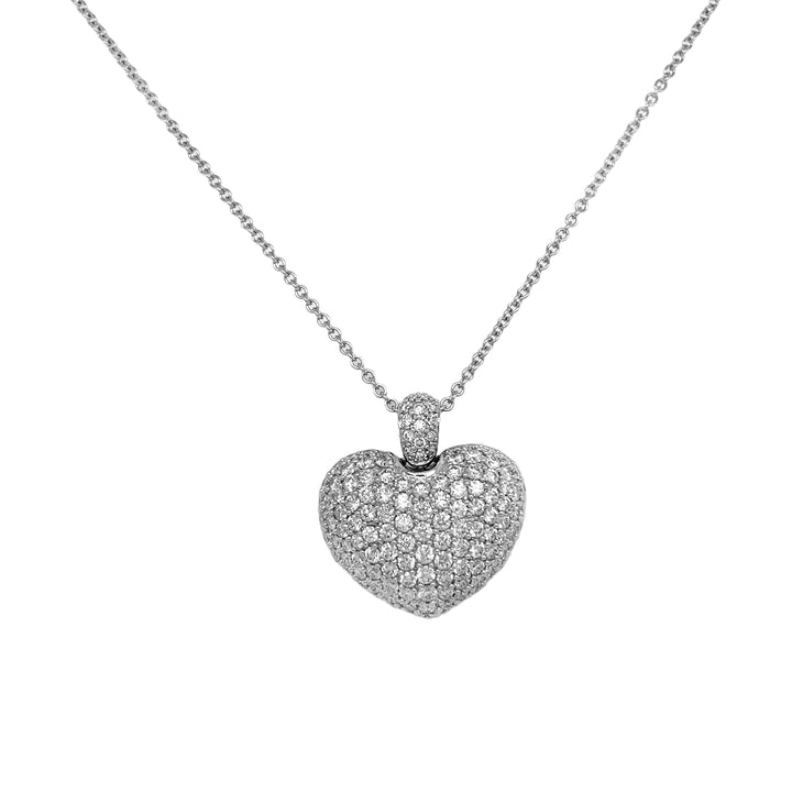 18kt White Gold Diamond Heart Pendant