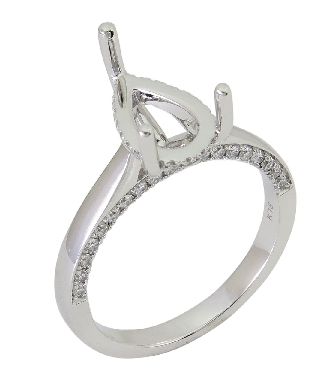 18kt White Gold Diamond Semi-mount