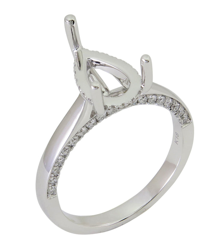 18kt White Gold Diamond Semi-mount