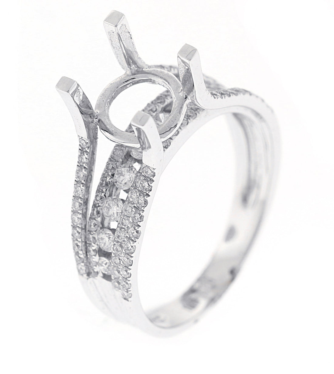 14kt White Gold Diamond Semi Mount