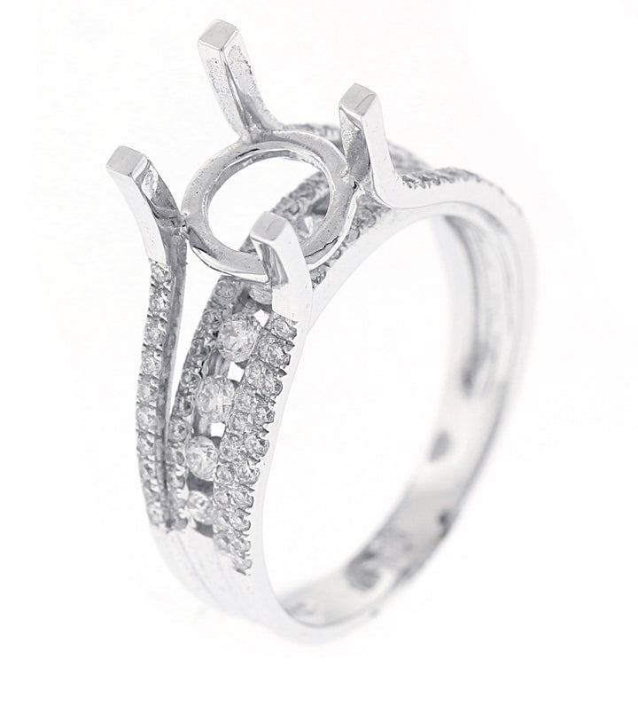 14kt White Gold Diamond Semi Mount