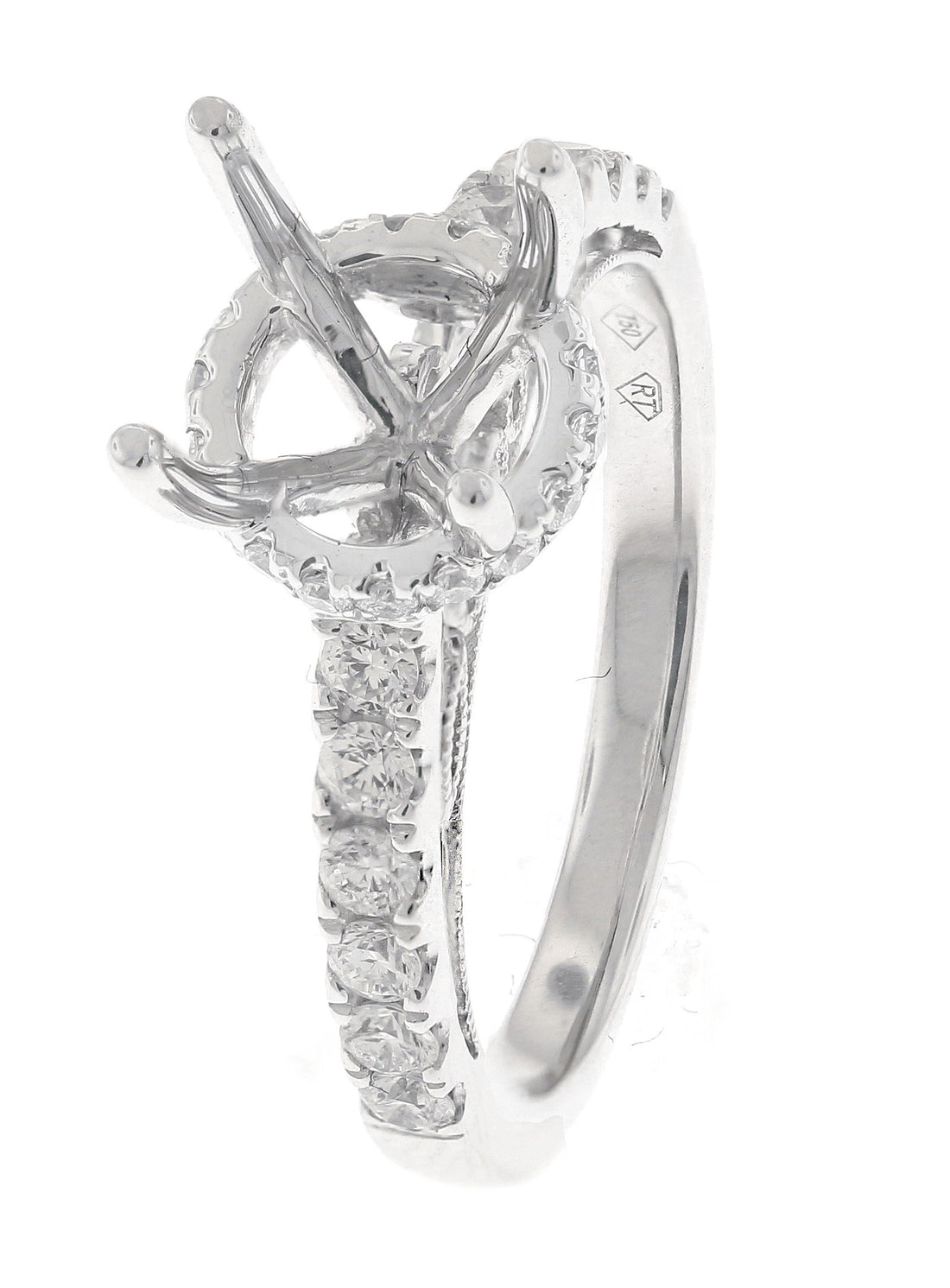 18kt White Gold Diamond Semi Mount
