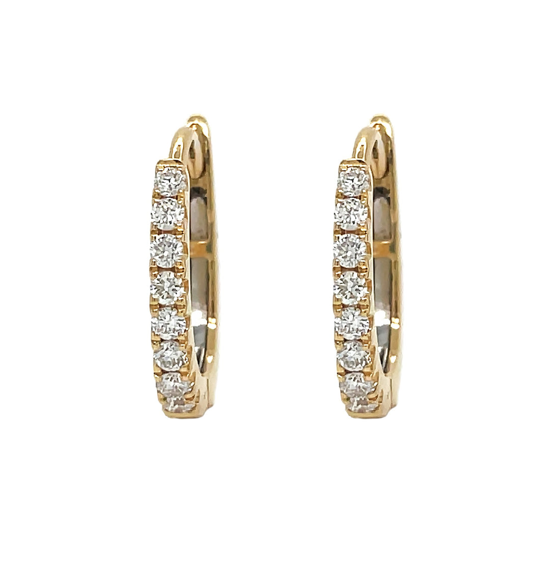 18kt Yellow Gold Diamond Huggie Earrings