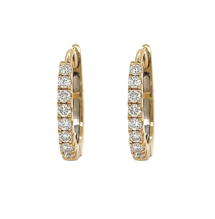 18kt Yellow Gold Diamond Huggie Earrings