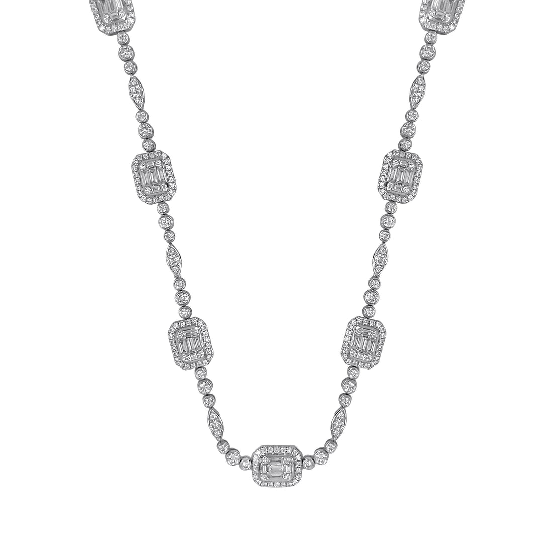 18kt White Gold Diamond Necklace