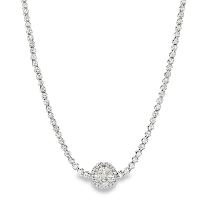 18kt White Gold Diamond Tennis Necklace