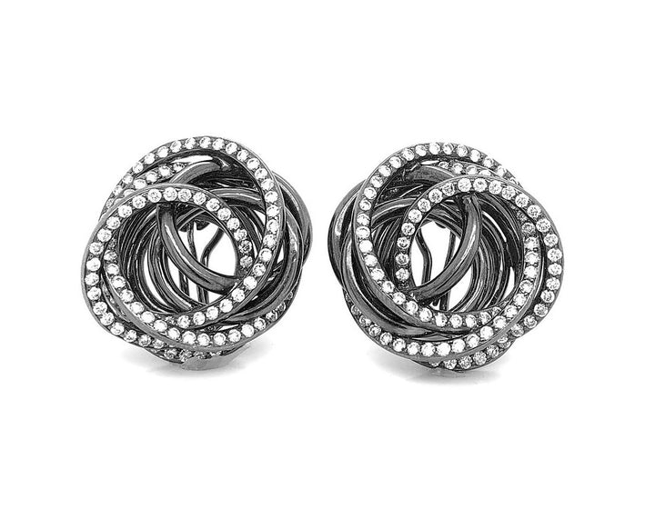 18kt Black Gold Diamond Earrings