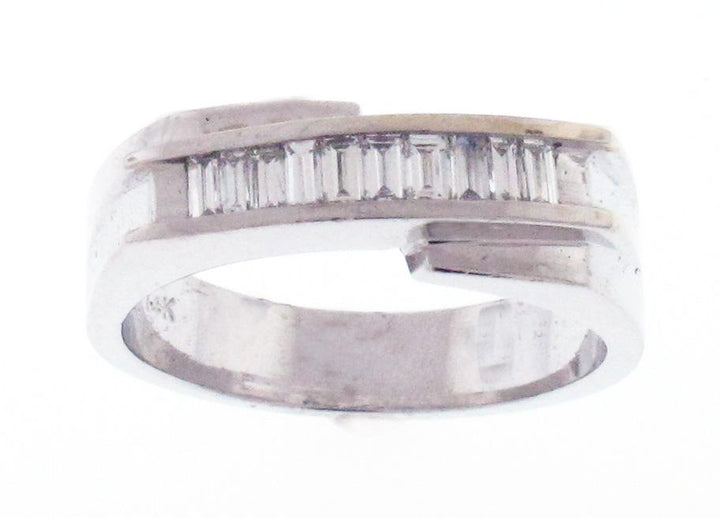 14kt White Gold Diamond Men`s Wedding Band