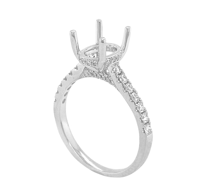 18kt White Gold Diamond Semi Mount