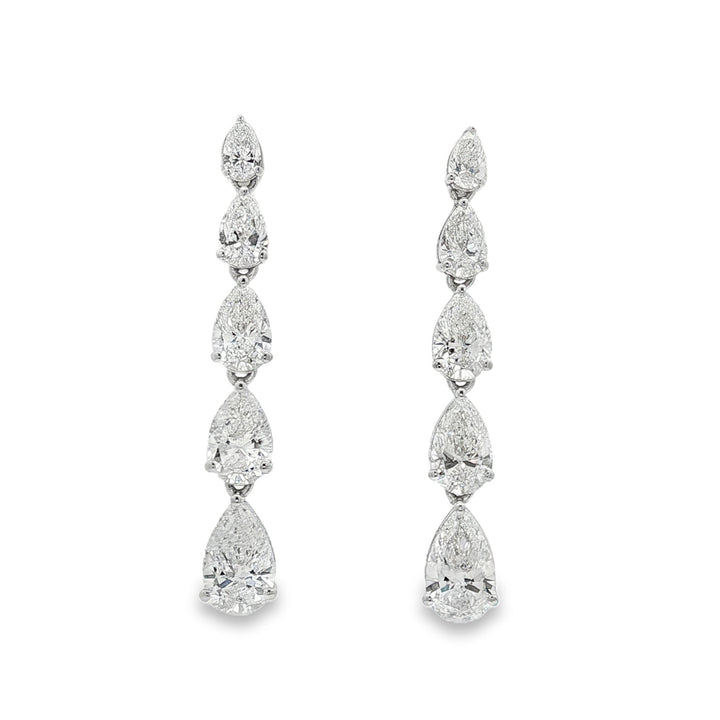 14kt White Gold Lab Diamond Dangling Earrings