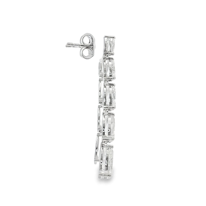 14kt White Gold Lab Diamond Dangling Earrings