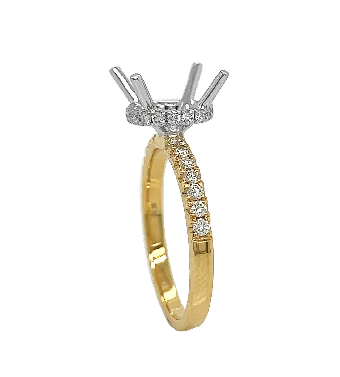 18kt Yellow and White Gold Diamond Semi-mount