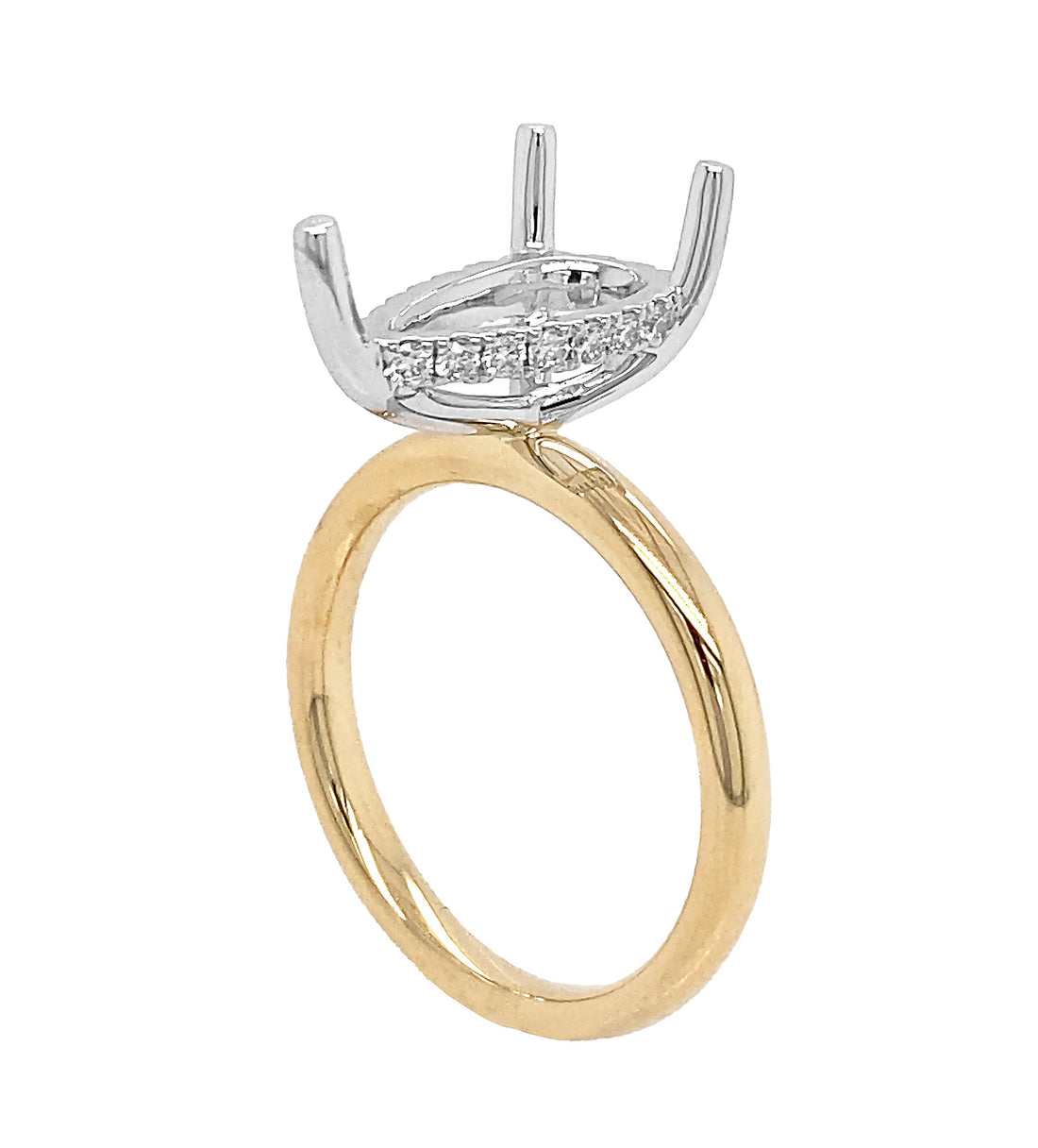 18kt Yellow and White Gold Diamond Semi-mount