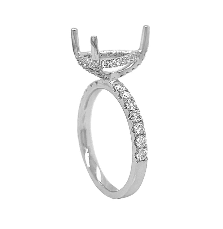 18kt White Gold Diamond Semi Mount