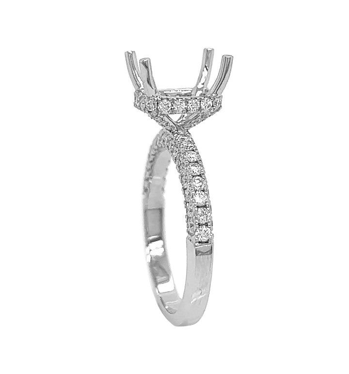 18kt White Gold Diamond Semi Mount