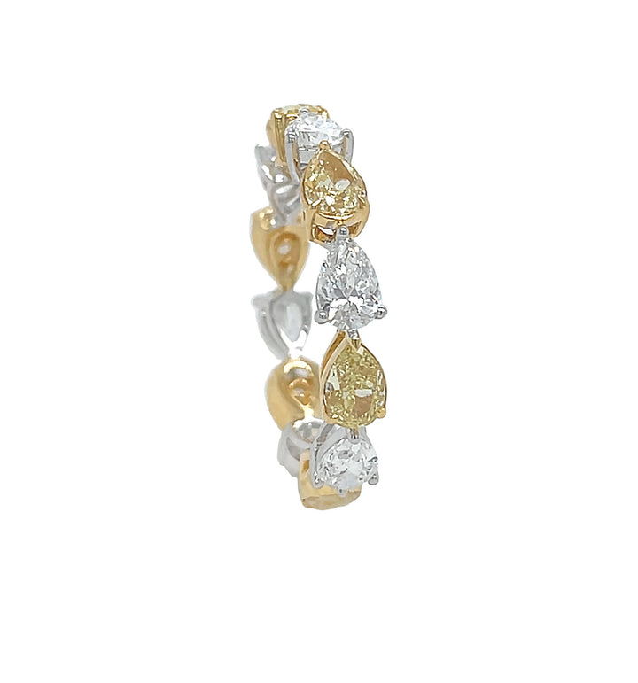 18kt Yellow and White Gold White and Yellow Diamond Eternity Band