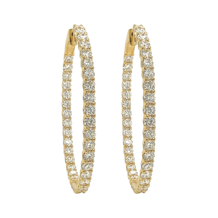 18kt Yellow Gold Diamond Hoops