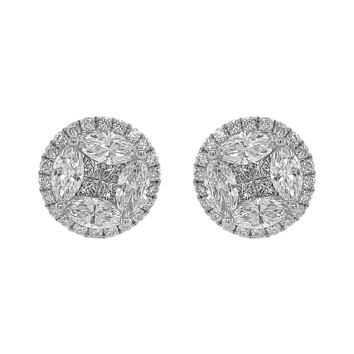 18kt White Gold Diamond Earrings