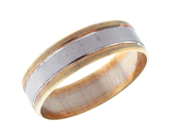 14kt White And Yellow Gold Men's Wedding Band