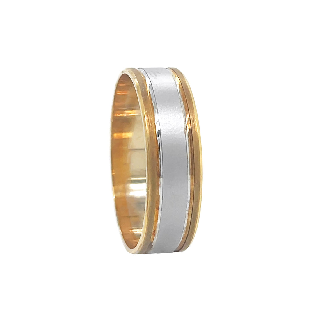 14kt White And Yellow Gold Men's Wedding Band
