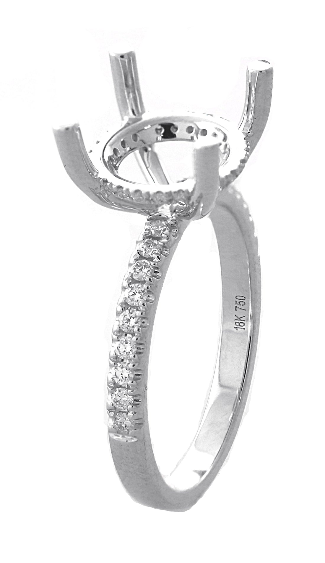 18kt White Gold Diamond Semi Mount