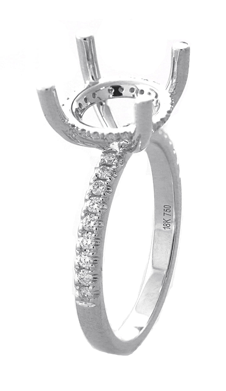 18kt White Gold Diamond Semi Mount
