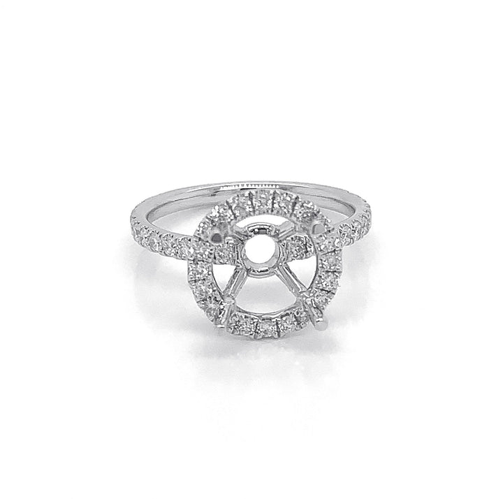 18kt White Gold Diamond Semi Mount