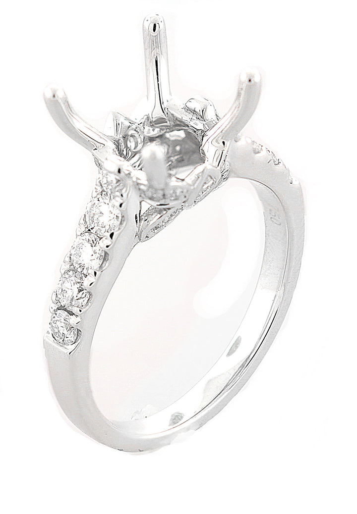 18kt White Gold Diamond Semi Mount