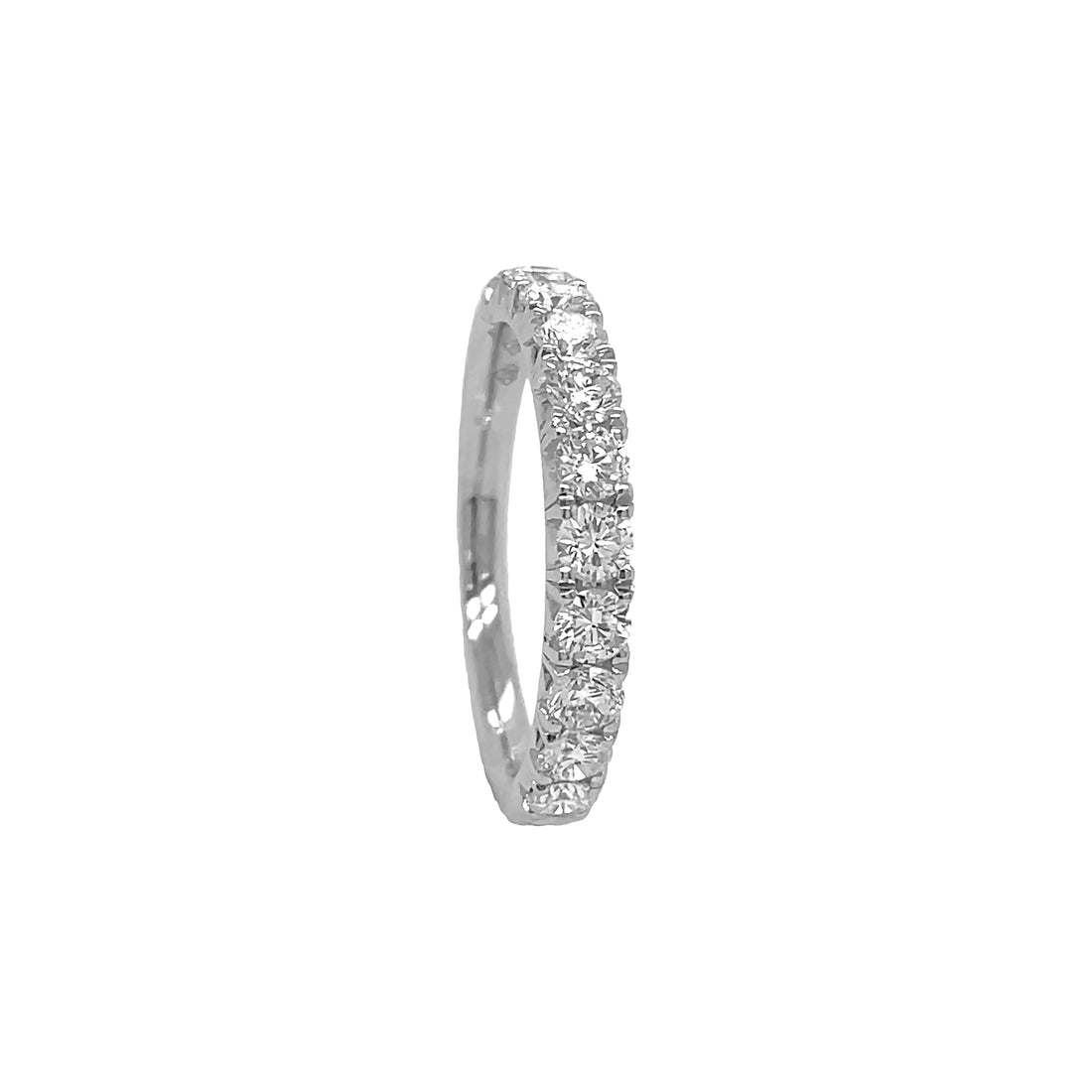 18kt White Gold Diamond Half-way Band